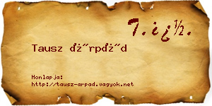 Tausz Árpád névjegykártya